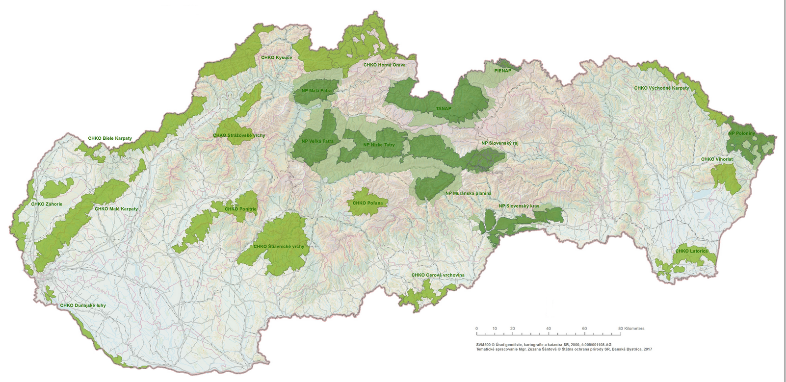 Map: National system of "large-size" protected areas